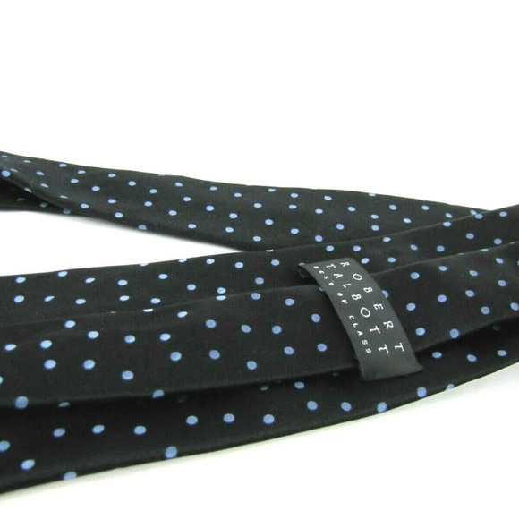ROBERT TALBOTT Tie Dark Midnight Blue Polka Dot - Picture 3 of 8